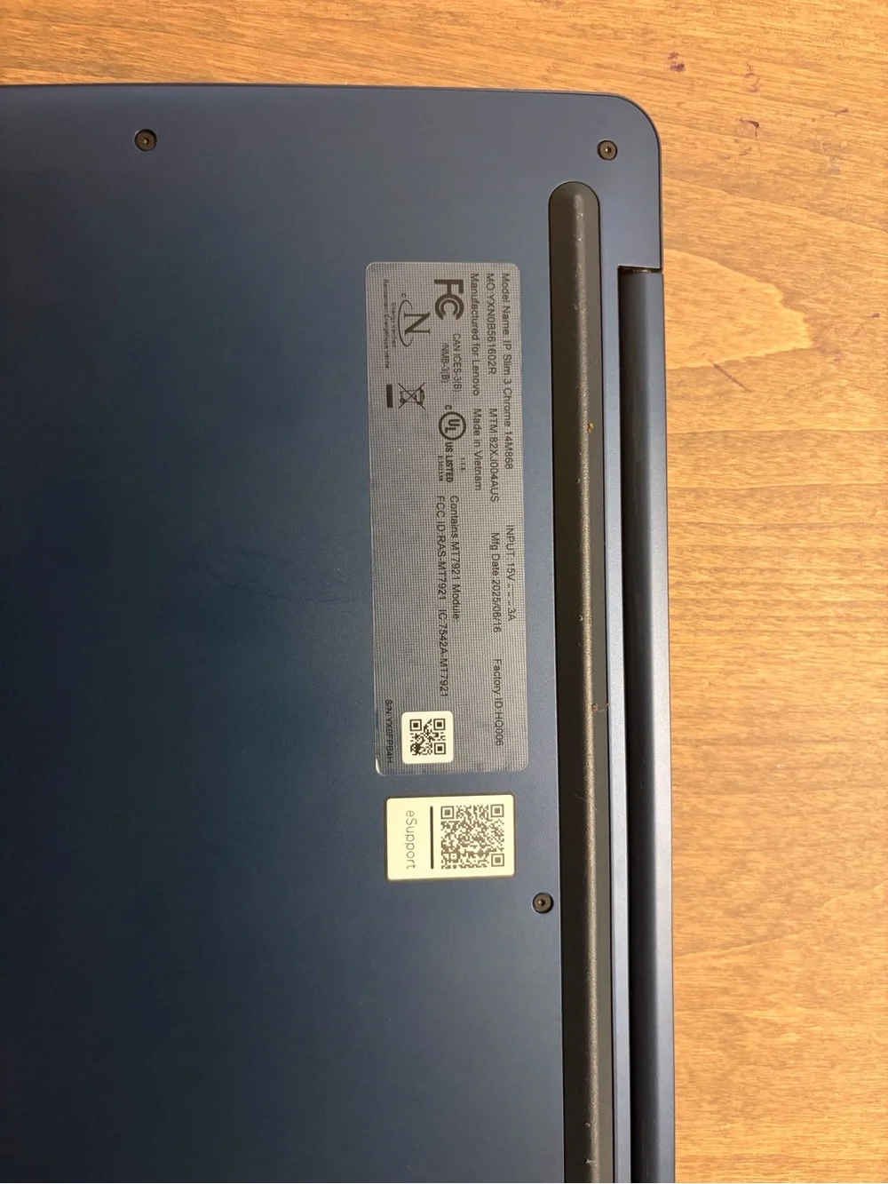 Lenovo Blue Laptop with Dark Gray Keyboard and Trim
